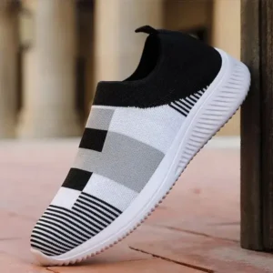 Valtensis Women Casual Knit Design Breathable Mesh Color Blocking Flat Sneakers