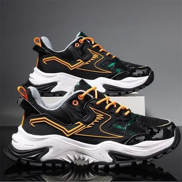 Valtensis Men Spring Autumn Fashion Casual Colorblock Mesh Cloth Breathable Rubber Platform Shoes Sneakers