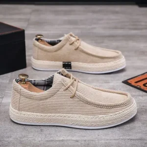 Valtensis Men'S Fashion Breathable Stripe Canvas Shoes