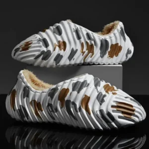 Valtensis Men'S Fashion Camouflage Coconut Shape Fleece Warm Plush Shoes